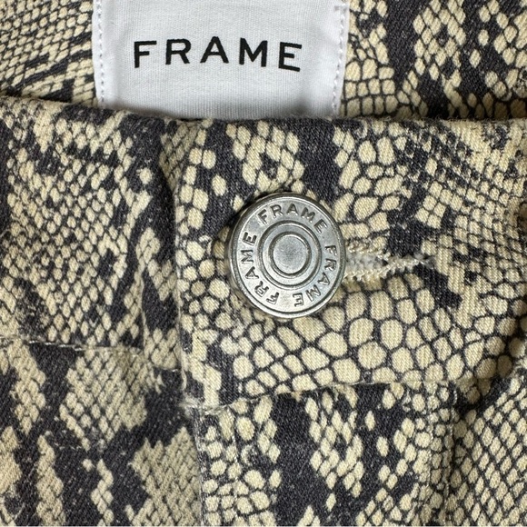 NWT Frame Denim Le Crop Mini Boot Denim Jean in The Serpent Snake Print Size 26 - Picture 7 of 11